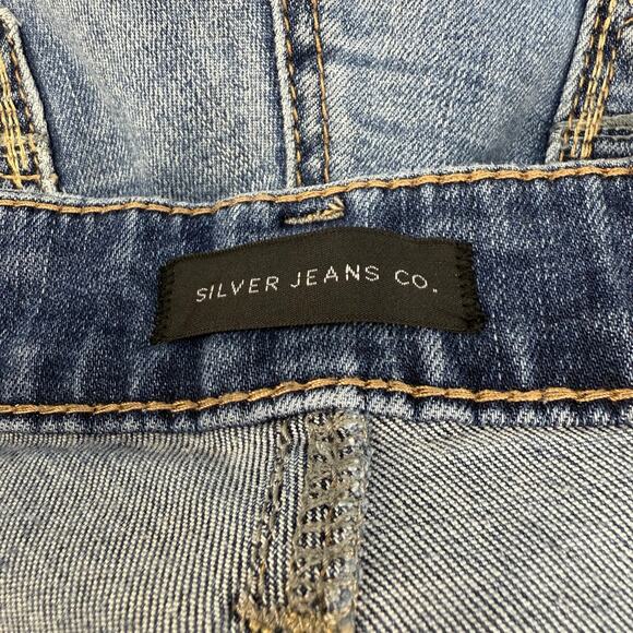 Silver Jeans Women's 26x27 (2) Blue Boyfriend Tapered Distressed Mid Rise - Picture 9 of 16